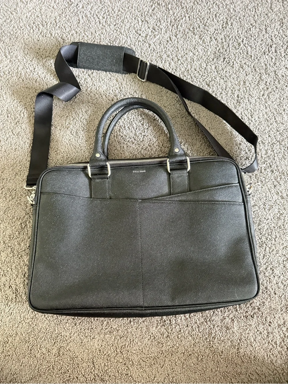 Cole Haan American Airlines Saffiano leather flight travel tote attache bag